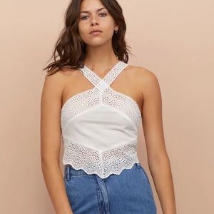 H&M Eyelet embellished Crop Top